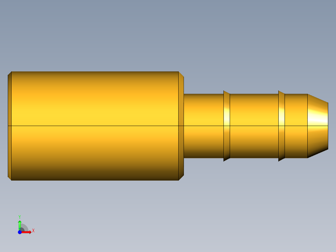 工业通用螺蚊管倒齿式工业硬管接头Solder Connector 238-4-4前视图