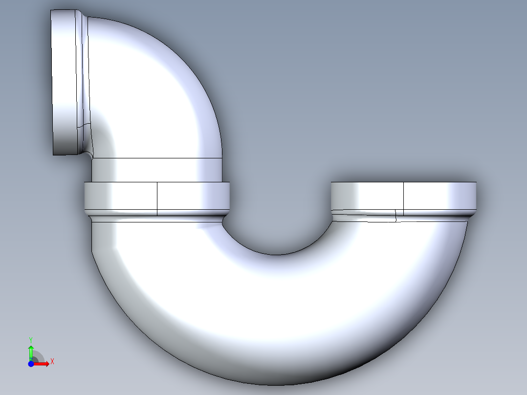船舶管路系统S27_SeaDrainPLUS_P-Trap-SxS_37E172004_4in Sea Drain Plus - P-Trap-SxS前视图