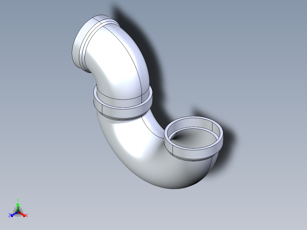 船舶管路系统S27_SeaDrainPLUS_P-Trap-SxS_37E172004_4in Sea Drain Plus - P-Trap-SxS正等轴测图