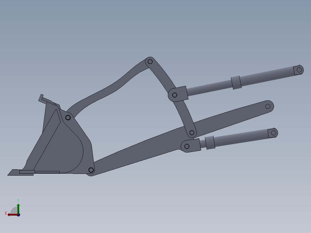 装载机铲斗后视图