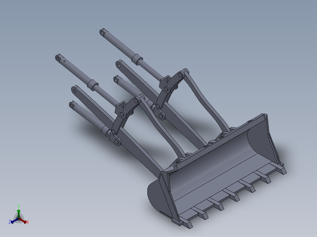 装载机铲斗正等轴测图