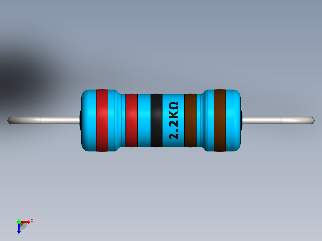 电容器 二极管 电阻器-Resistor 2.2K Ohm 1 Watt主视图