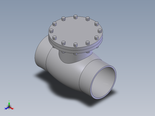 swing check valve bw - 150-2500正等轴测缩略图