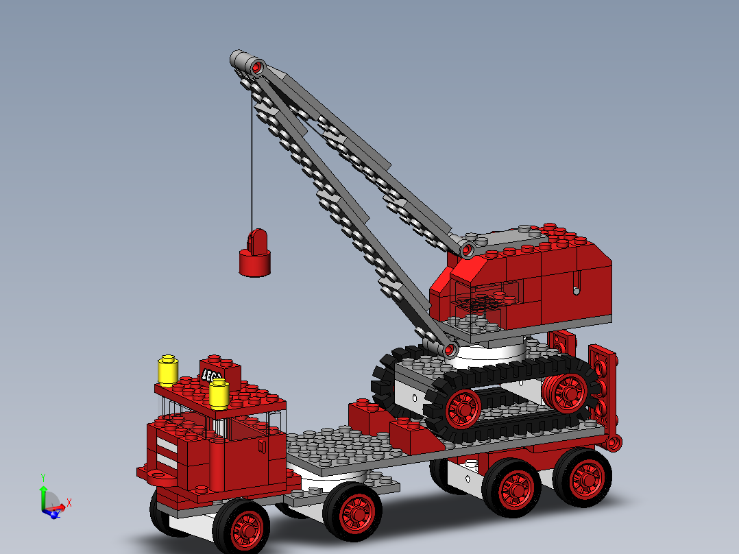 乐高 337-377 卡车带起重机lego-337-truck-with-crane-SW主视图