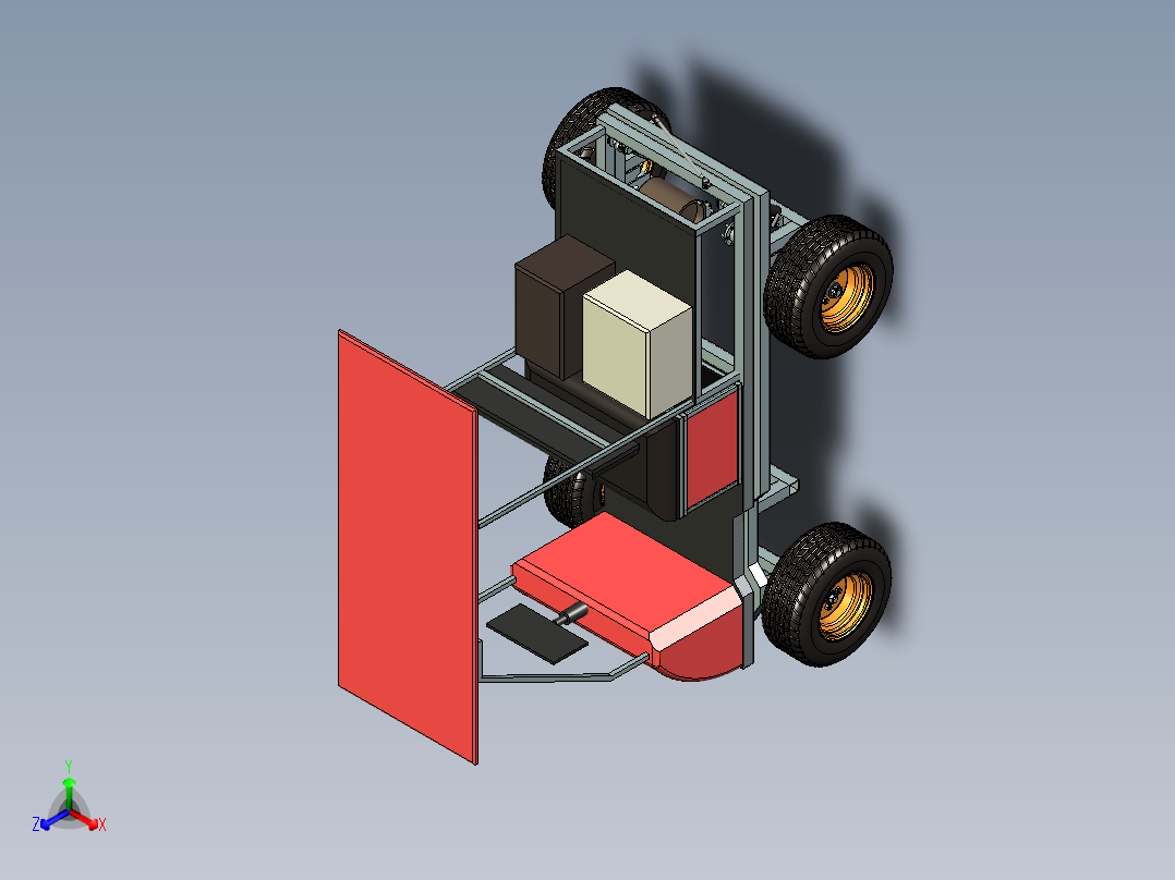 自动驾驶高尔夫球车正等轴测图