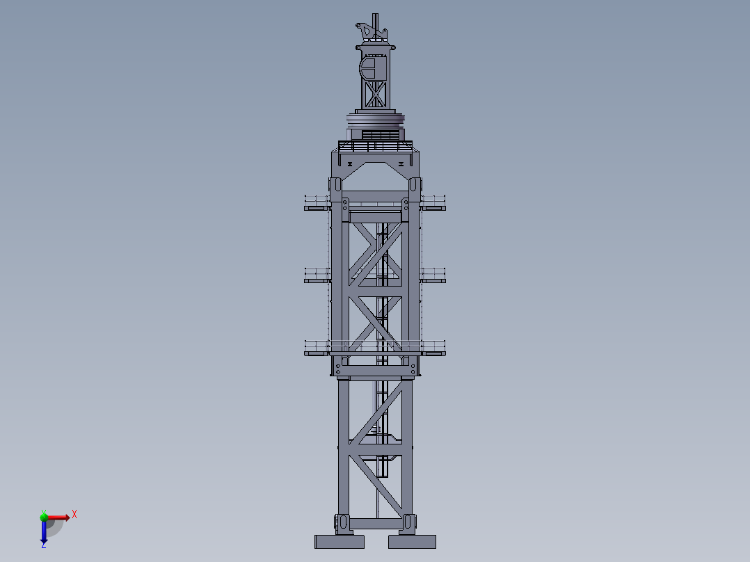 HJ-2830 海上风电塔筒吊装导向架俯视图