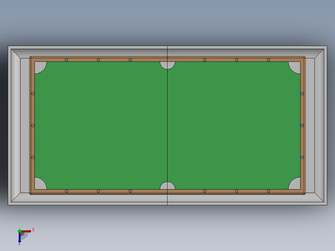 台球桌造型笔筒俯视图