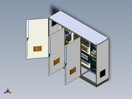 三柜组装双电源630A正装120A接触器控制柜