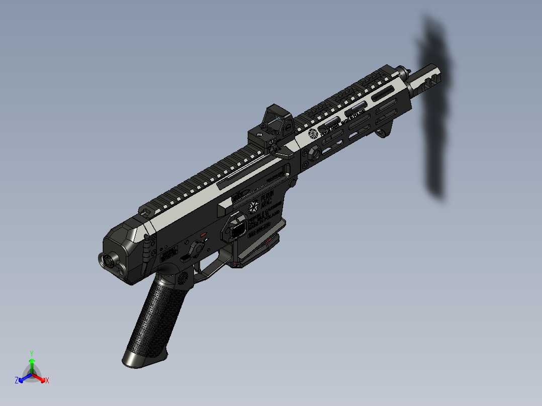 手枪左轮冲锋枪老式狙击步枪设计3D图纸perun-pistol-1 STP