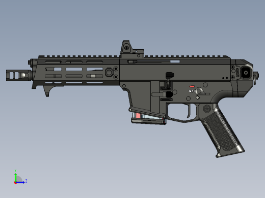 手枪左轮冲锋枪老式狙击步枪设计3D图纸perun-pistol-1 STP左视缩略图