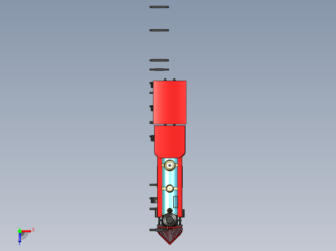 火车机车列车steam-locomotive-8832-模型格式为 stp stl igs f3d俯视图