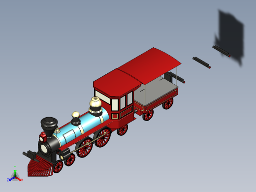 火车机车列车steam-locomotive-8832-模型格式为 stp stl igs f3d正等轴测缩略图