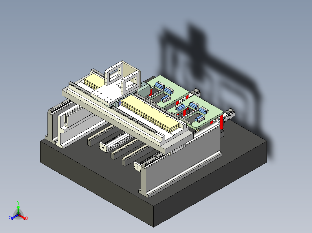 玻璃平面度检测机正等轴测图