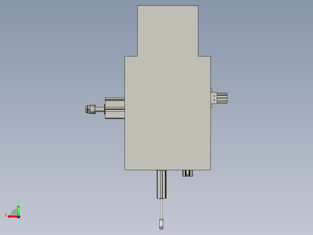 动工件钻孔台后视图