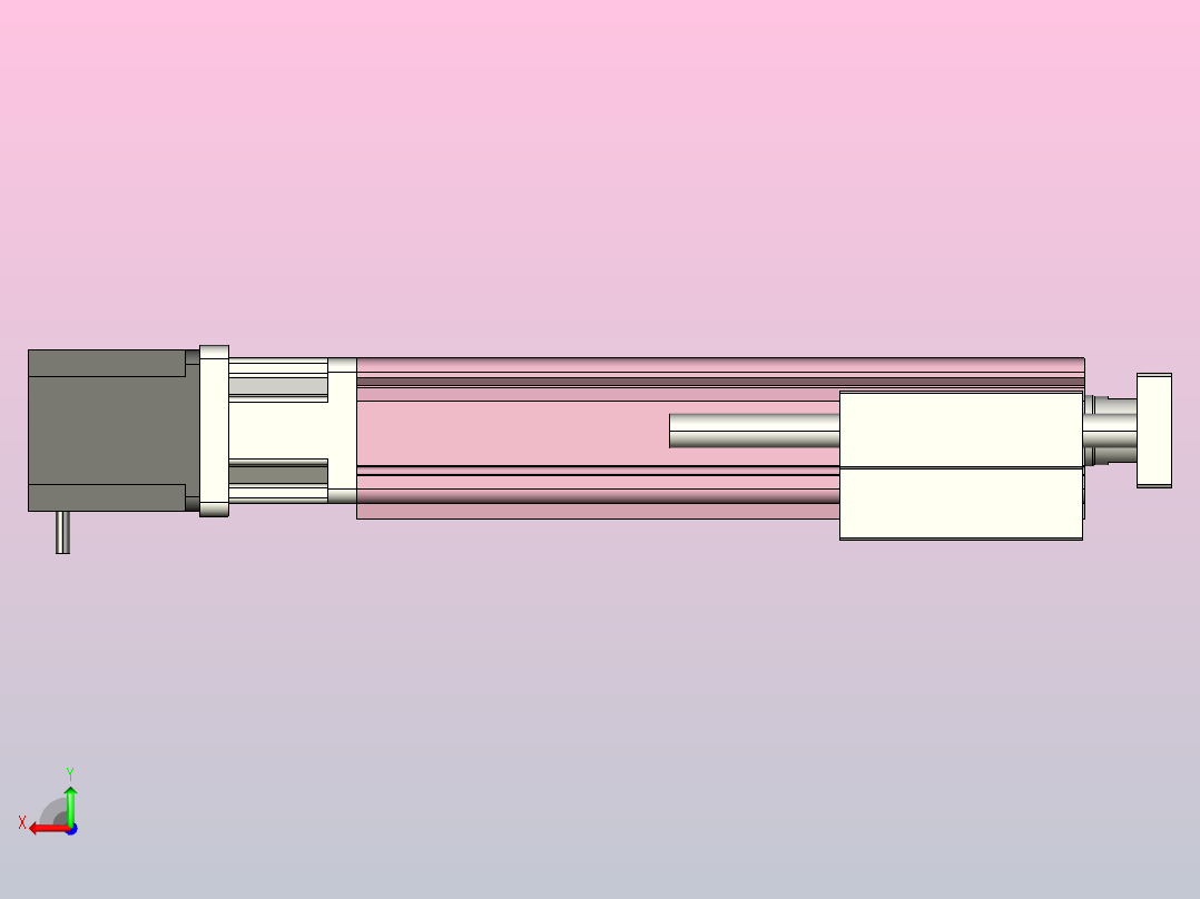 MTC32-150-P#-D-S57-RMTC32电缸 57步进电机直连 带导杆支架后视图