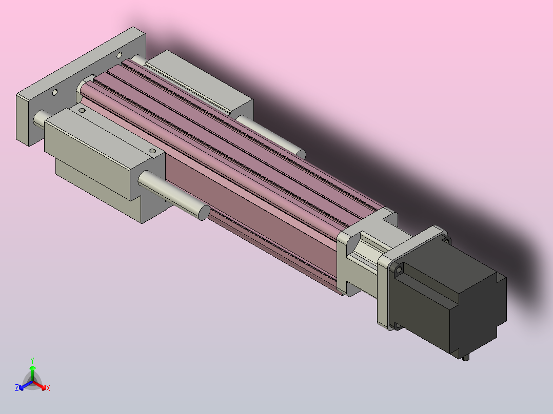 MTC32-150-P#-D-S57-RMTC32电缸 57步进电机直连 带导杆支架正等轴测图