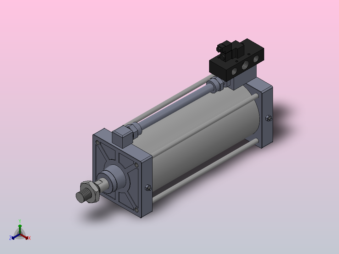 10A-5V系列无给油润滑气缸(通电时拉式)[10A-5 SD 200 B 400 SD]主视图