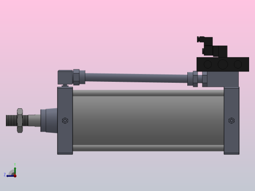 10A-5V系列无给油润滑气缸(通电时拉式)[10A-5 SD 200 B 400 SD]右视缩略图