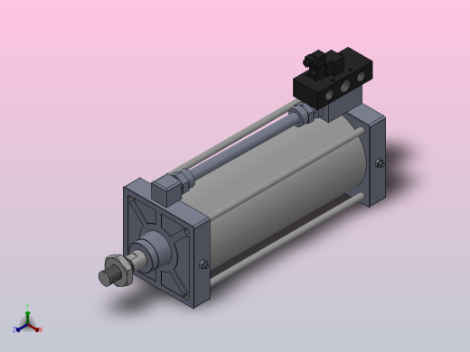 10A-5V系列无给油润滑气缸(通电时拉式)[10A-5 SD 200 B 400 SD]正等轴测缩略图