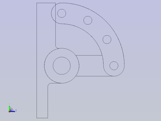 FreeCAD中的Pivot Bracket。左视缩略图