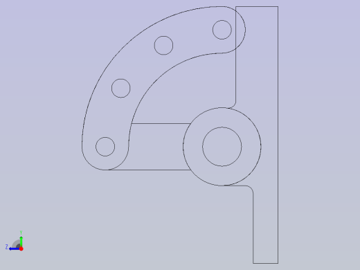 FreeCAD中的Pivot Bracket。右视缩略图