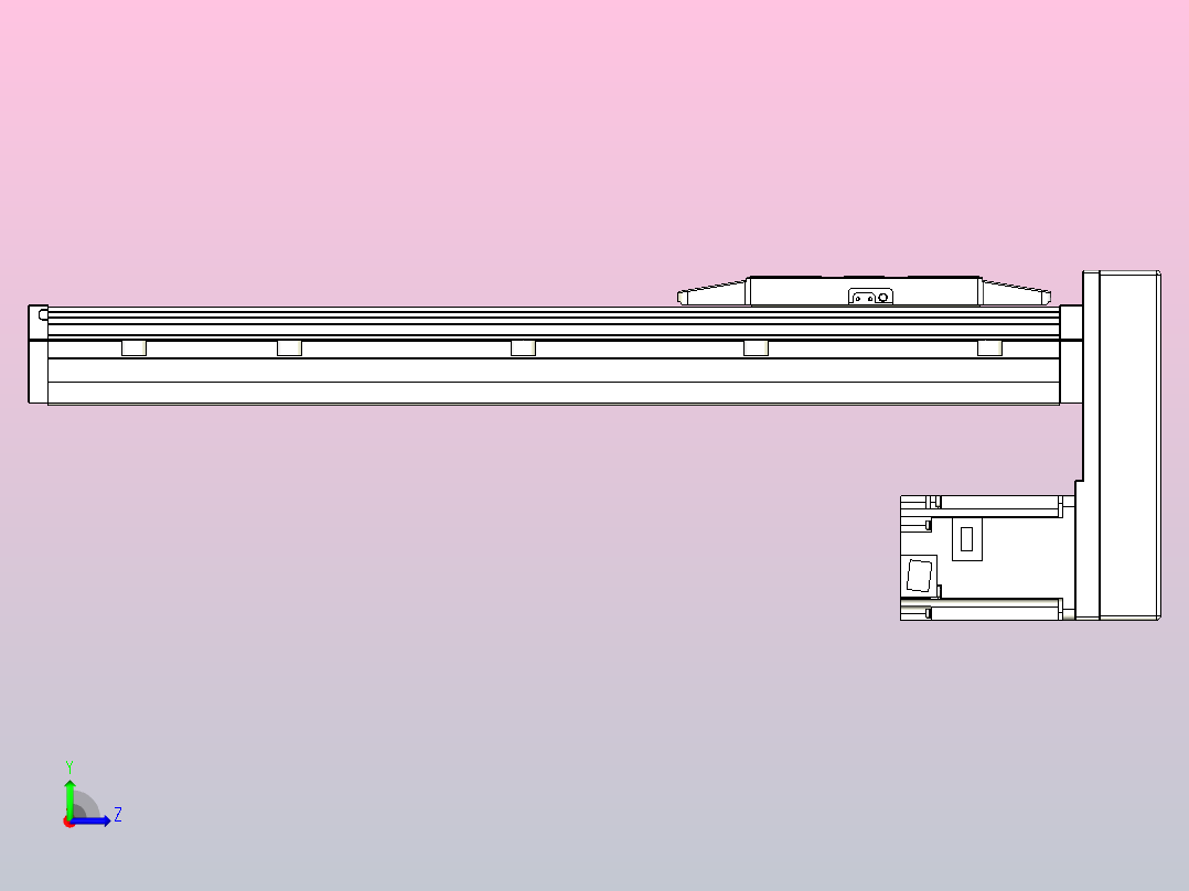 滚珠丝杠直线轴内置导轨TPA-GCR-150-2010C-L400-MP-M75-N3左视图