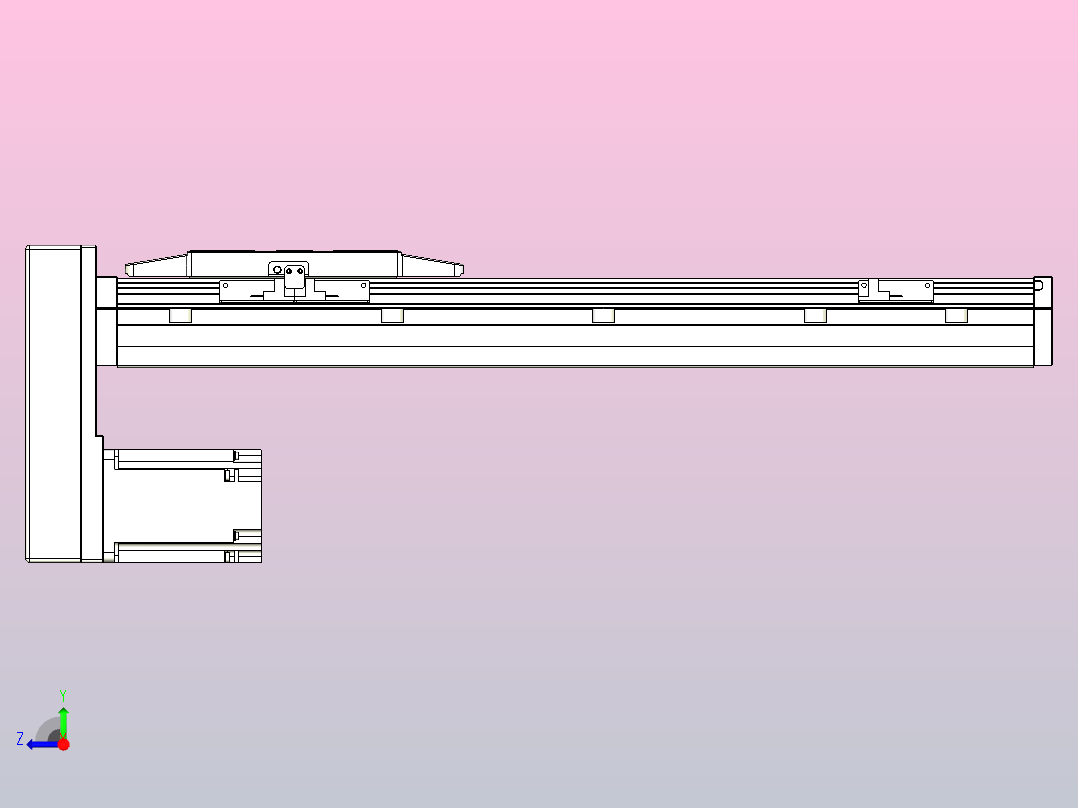 滚珠丝杠直线轴内置导轨TPA-GCR-150-2010C-L400-MP-M75-N3右视图