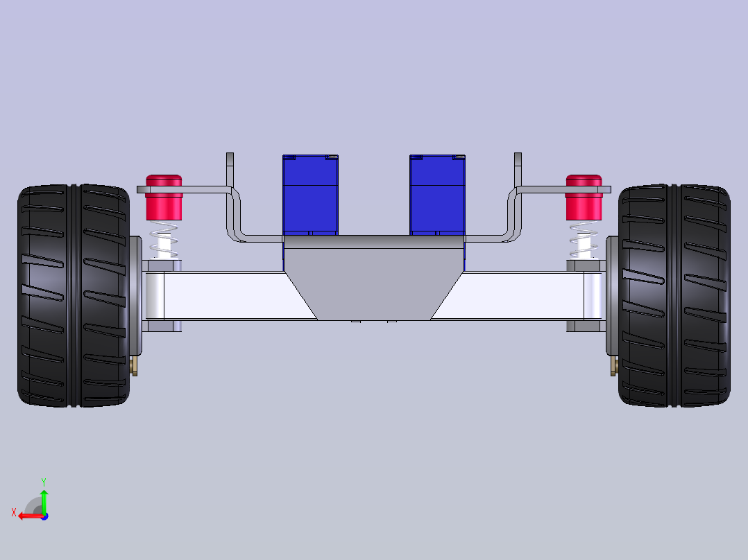 全方位转向四驱动搬运小车后视图