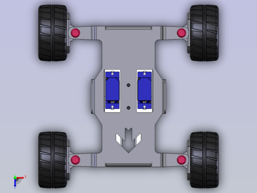全方位转向四驱动搬运小车俯视缩略图