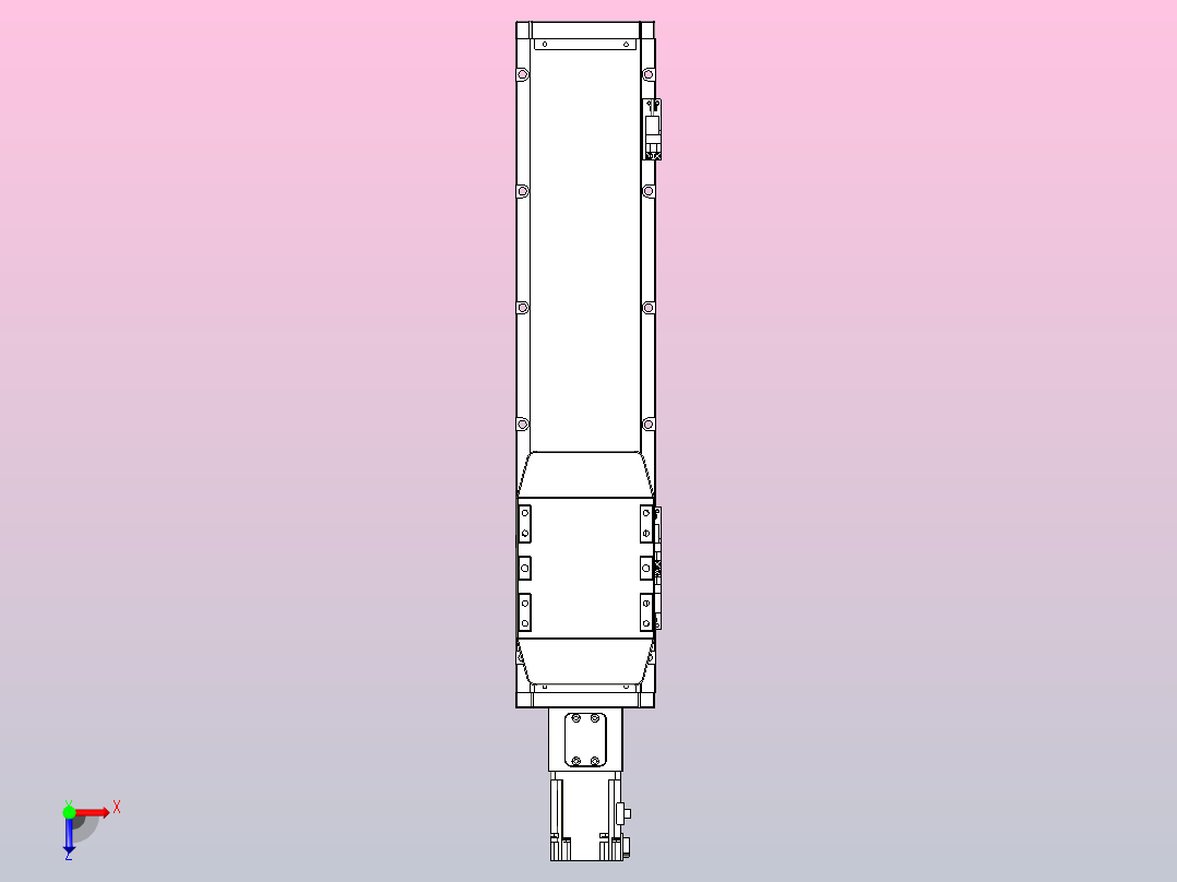 滚珠丝杠直线轴内置导轨TPA-GCR-120-1610C-L350-M-M40-N3俯视图