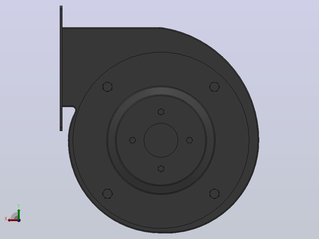TXF181S-133LX2（带法兰）型AC前倾离心风机[TXF181S-133LX2（带法兰）]后视图