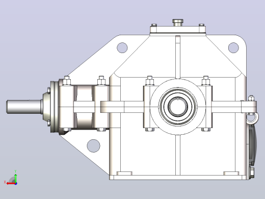 单级锥齿齿轮减速器Inventor 2011, STEP _ IGES后视缩略图
