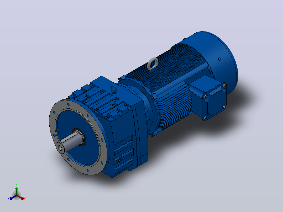 RF107法兰轴伸式安装斜齿轮减速机RF107-Y18.5-4P-180M-M1-0°-Φ450正等轴测图