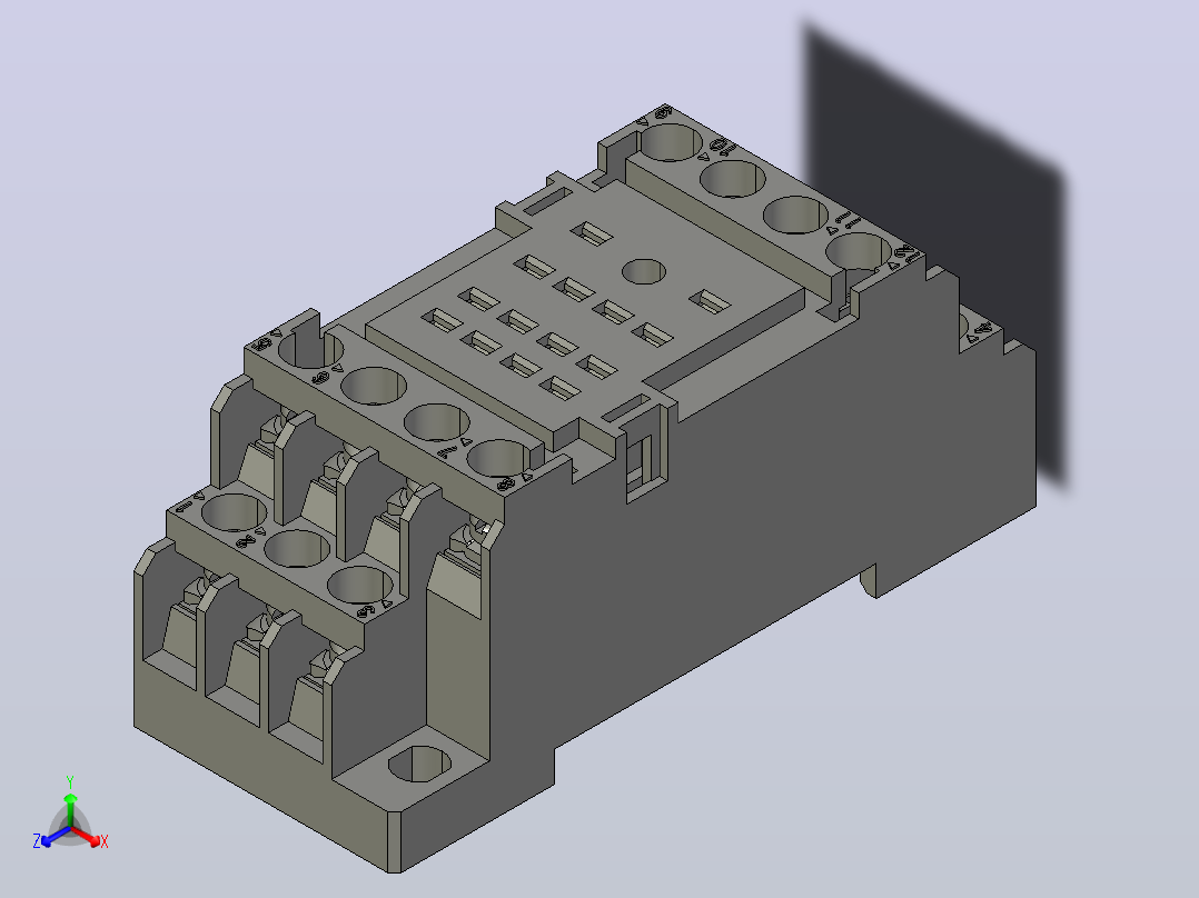 33种施耐德继电器3D模型主视图