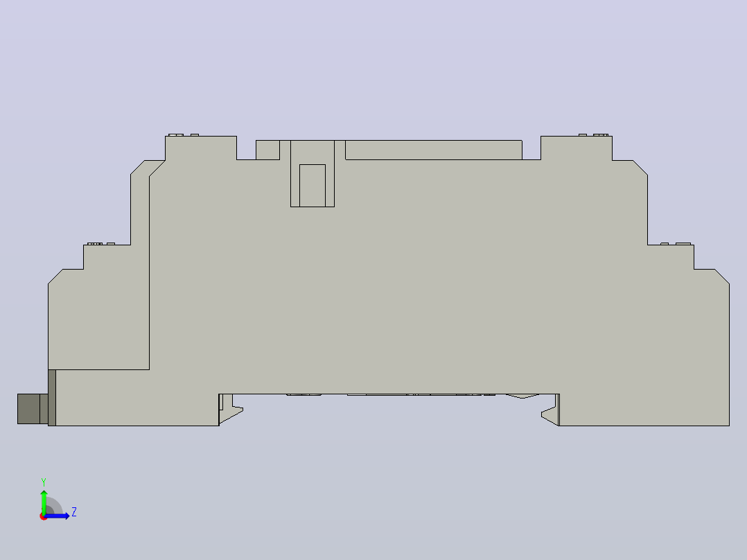 33种施耐德继电器3D模型左视图