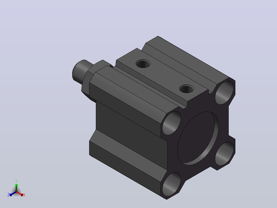 气缸CQ2B20-15DM(SMC)正等轴测图