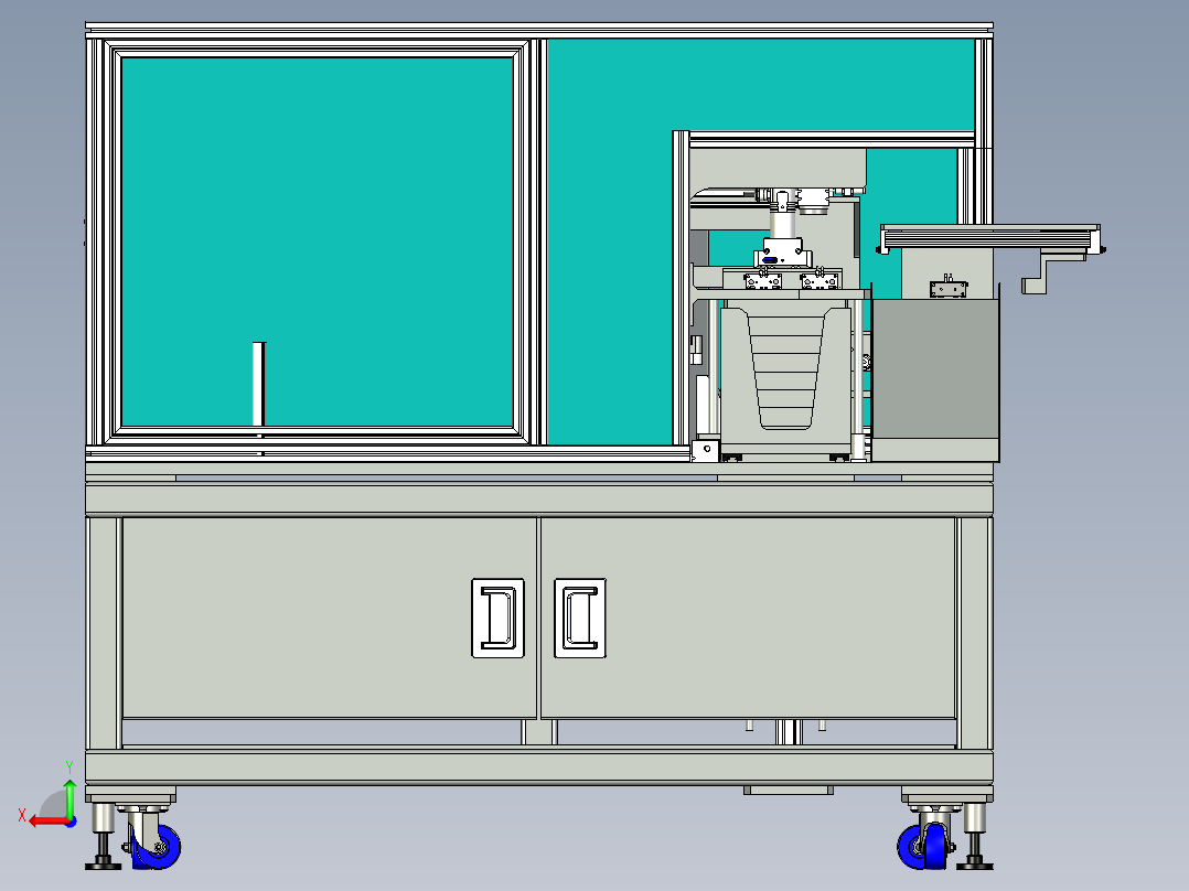 Dome Sheet Machines自动圆盖机3D图纸 x_t格式后视图