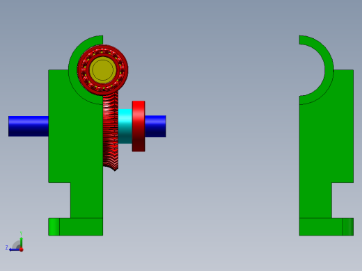 1_蜗轮蜗杆变速器右视缩略图