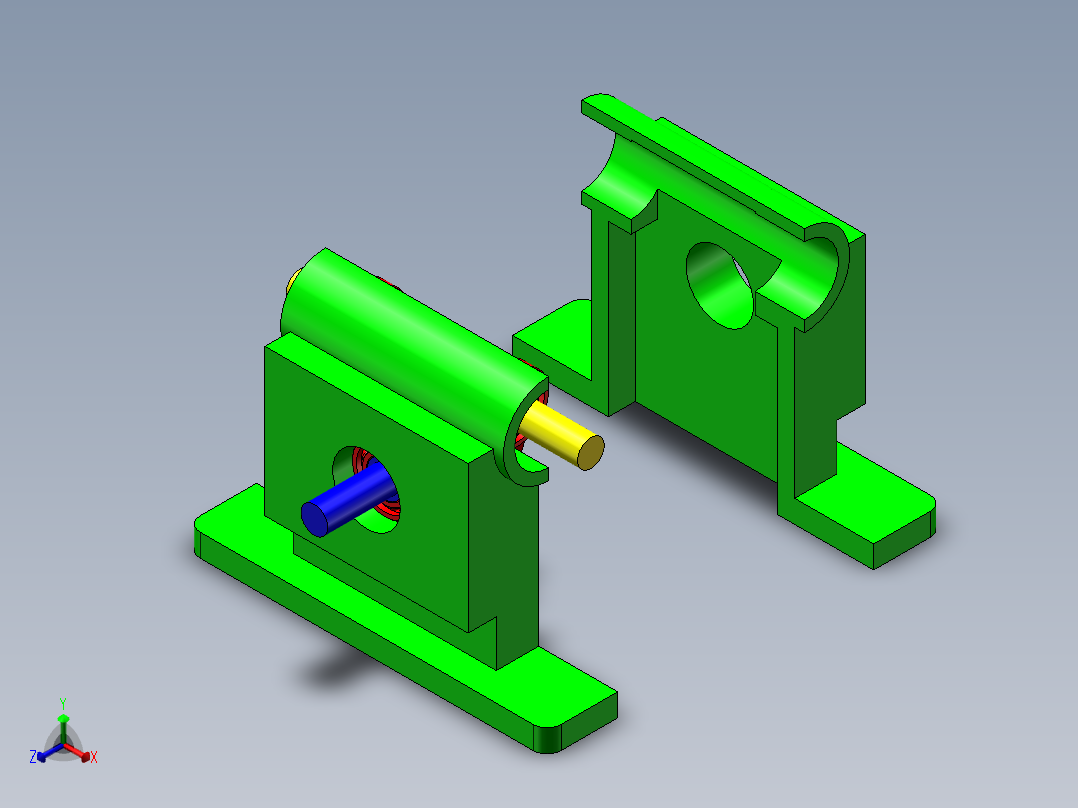 1_蜗轮蜗杆变速器正等轴测图