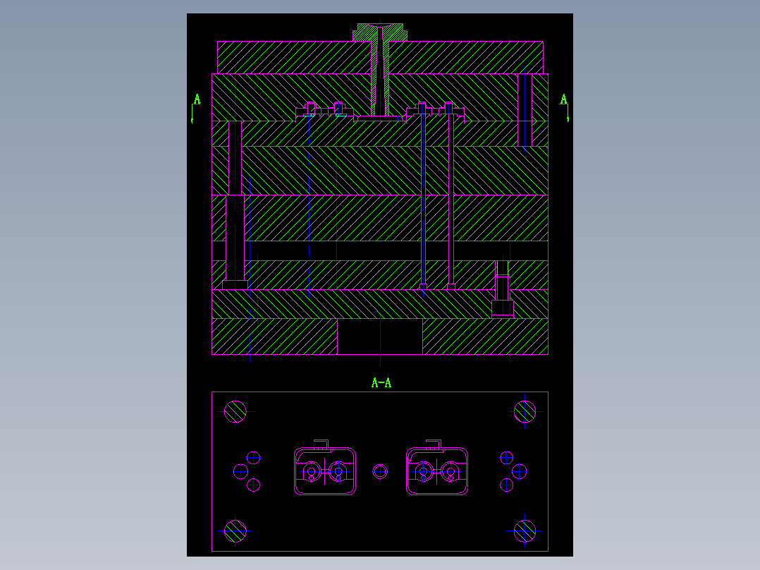 六张塑料模具装配图