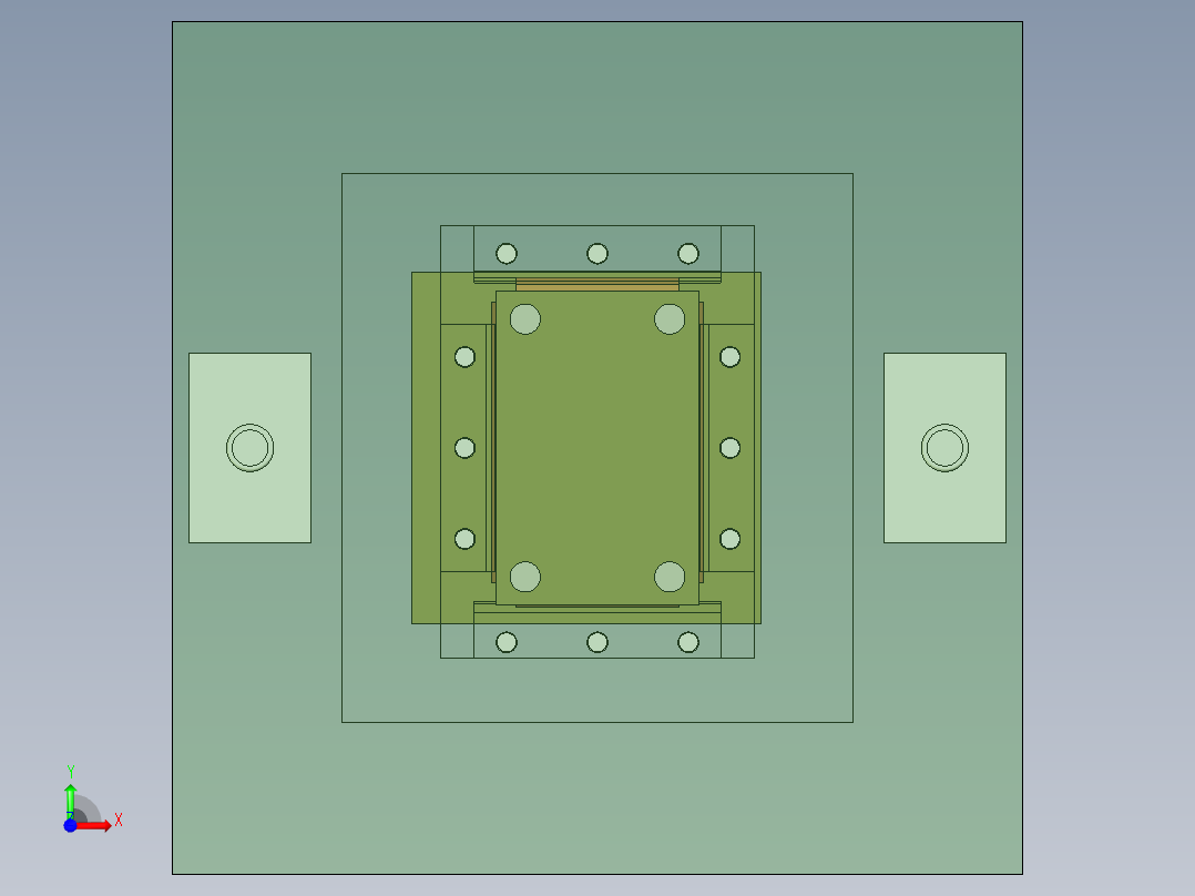 五金单冲模具图前视图