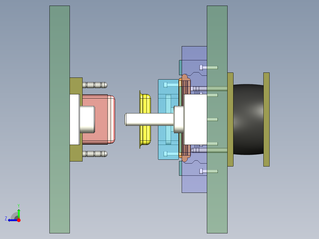 五金单冲模具图右视图