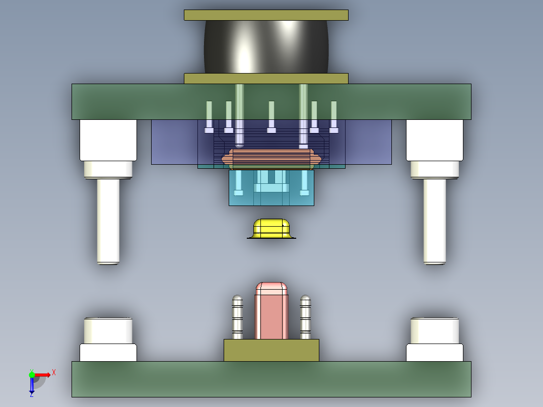 五金单冲模具图俯视图