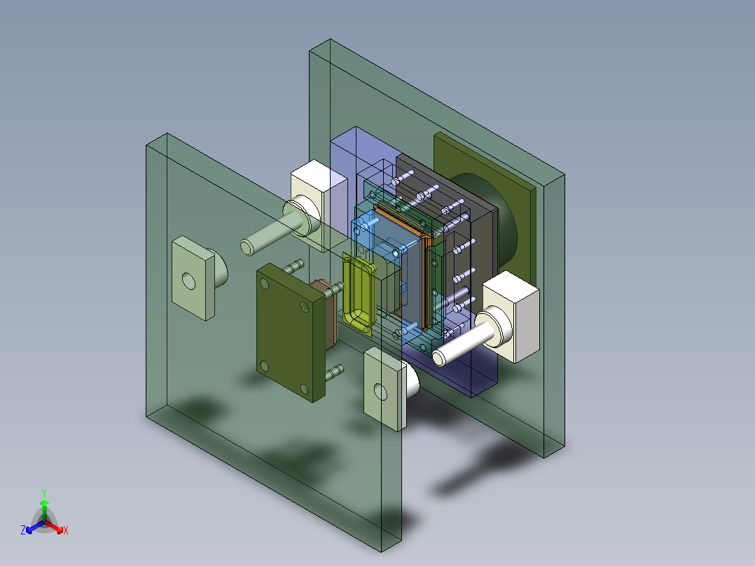 五金单冲模具图正等轴测图