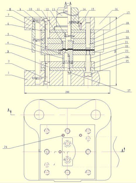 五金单冲模具图