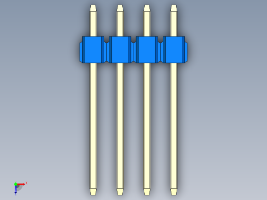 彩色公头100mil（2.54mm）系列-DS1021_blue_1x04p_100mil_Type5_rev1.0俯视缩略图