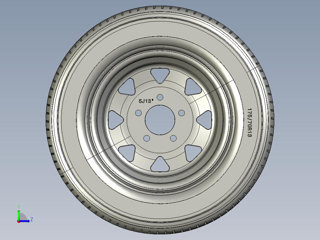 车轮175-70R13左视图