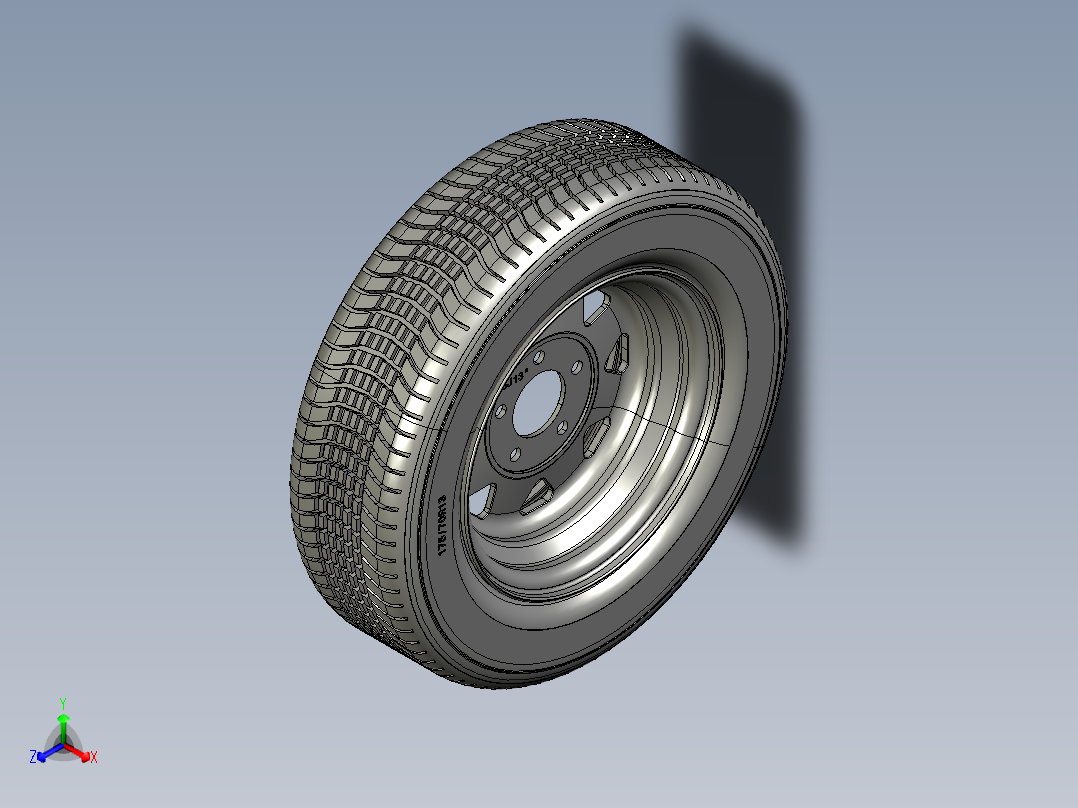 车轮175-70R13正等轴测图