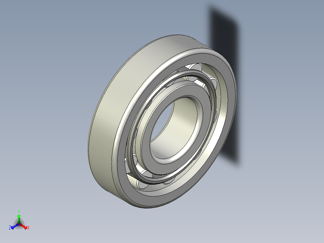 轴承-Bearing_10x26x6.stp正等轴测图