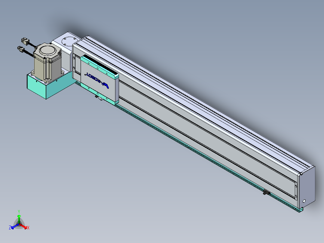 威洛博VBC同步带传动一无尘环境VBC14-L45-S750-BLU-ZP75-C3主视图